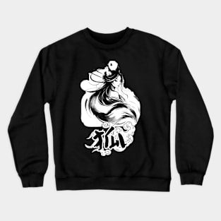 Mystical Kitsune Geisha Spirit Ink Art Crewneck Sweatshirt